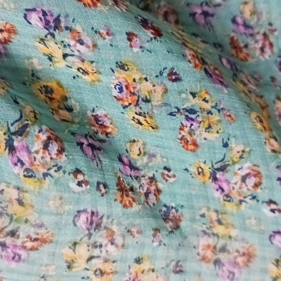 eyelash couture boho high low tie floral top blouse - M - Picture 6 of 6